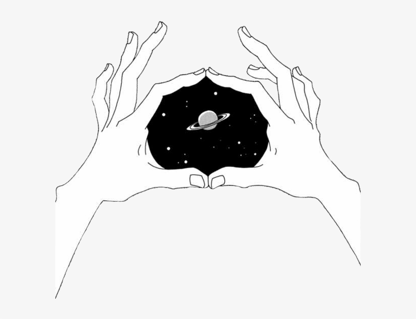 Grunge Space Aesthetic Hands Tumblr Drawing Planet, transparent png #8065198