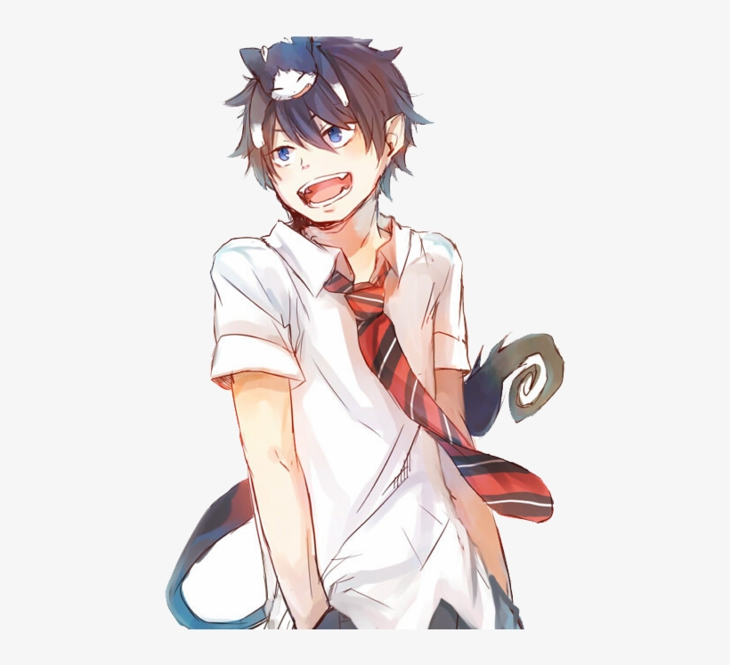 Rin Also Has A Demon Familiar Cat Sith, Kuro, Who Was - Cute Blue Exorcist Rin, transparent png #8065682