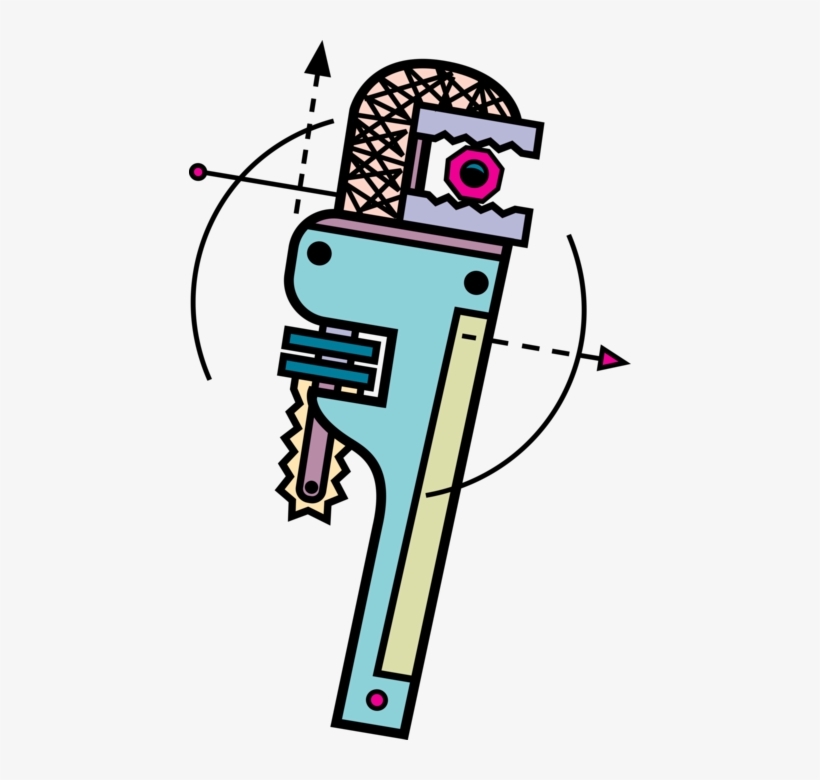 Vector Illustration Of Monkey Wrench Pipe Wrench Or, transparent png #8066230