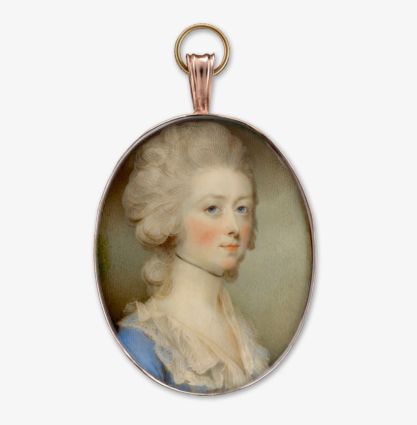 Portrait Miniature Of Lady, Wearing A Blue Dress With - Locket, transparent png #8066637