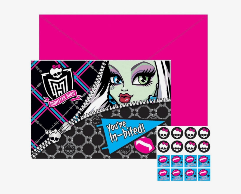 Monster High Post Card Invitations 8 Ct Invites Girls - Monster High Invitations, transparent png #8068615