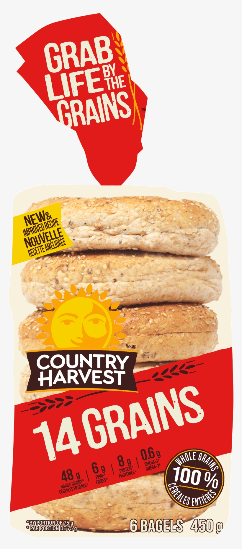 14 Grains Bagel Image - Bread, transparent png #8068970