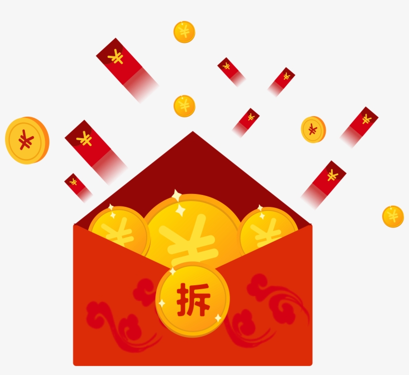 Red Envelope New Year Floating Paying Png And Vector, transparent png #8070250