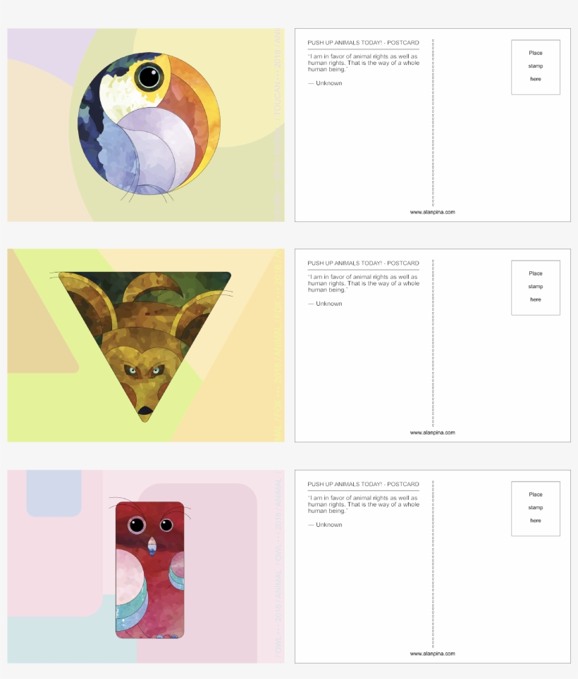 Animals Postcards Design - Collage, transparent png #8070662