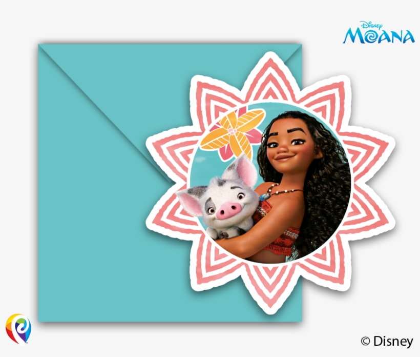 Pack Of 6 Invitations & Envelopes - Sobres De Moana, transparent png #8071065