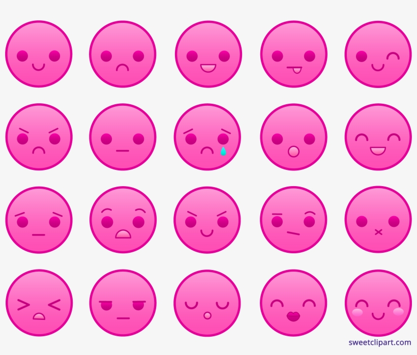 Smileys Clipart Pink - Emoticons Pink, transparent png #8072243