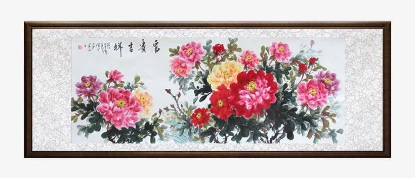 Chinese Painting Flowers And Birds Painting Peony Painting - Bird-and-flower Painting, transparent png #8072857