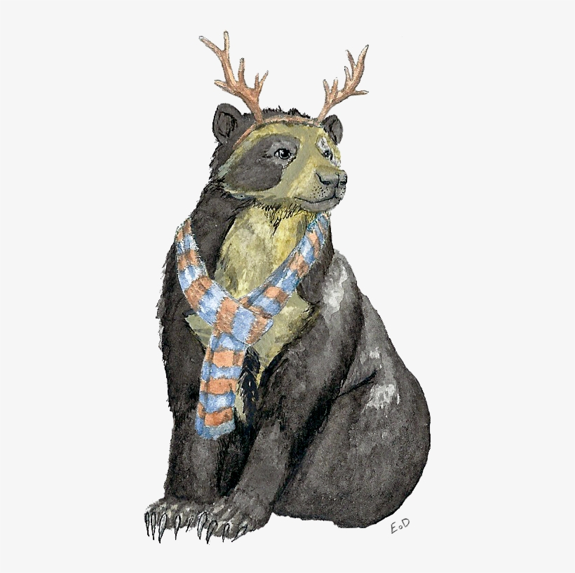 Holiday Bonus Bear - Reindeer, transparent png #8072917