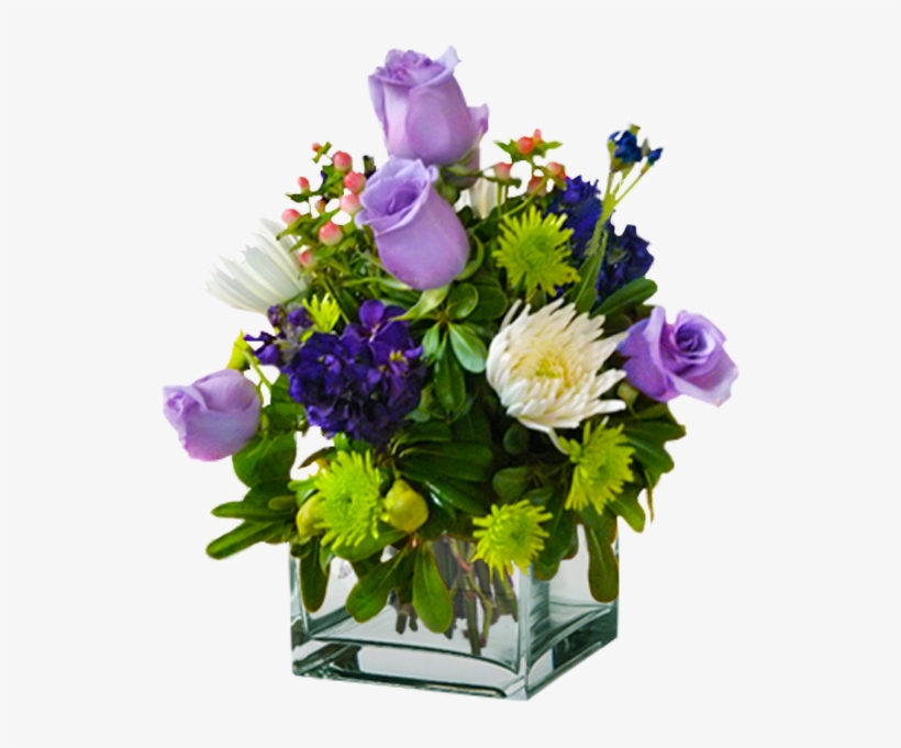 Cube With Lavender Roses - Bouquet, transparent png #8074239