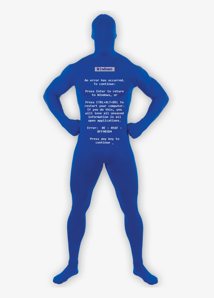 This Costume Is Guaranteed To Get A Reaction From Fellow - Blue Screen Of Death Halloween Costume, transparent png #8074843