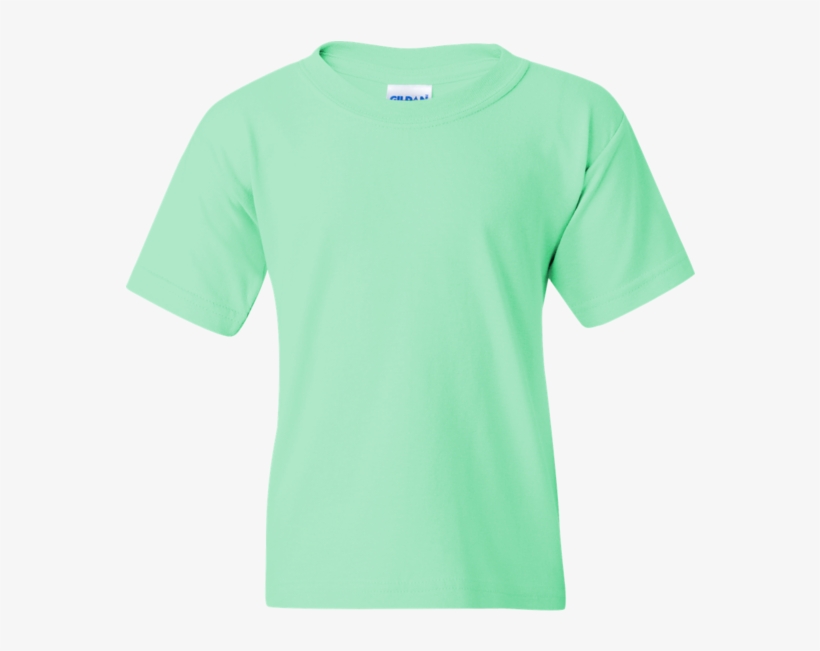 Youth Heavy Cotton T-shirt - Mint Green T Shirt Plain, transparent png #8075143