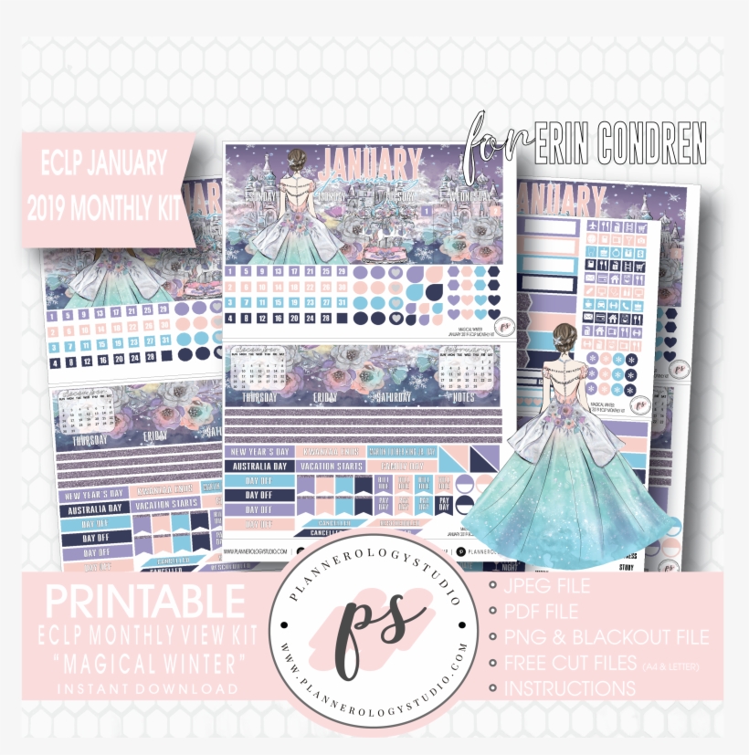 Magical Winter January 2019 Monthly View Kit Digital - Poster, transparent png #8075715