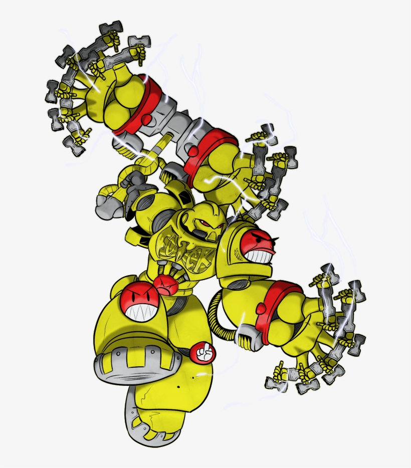 Warhammer 40,000 Cartoon Yellow Fictional Character - Angry Space Marine, transparent png #8076694
