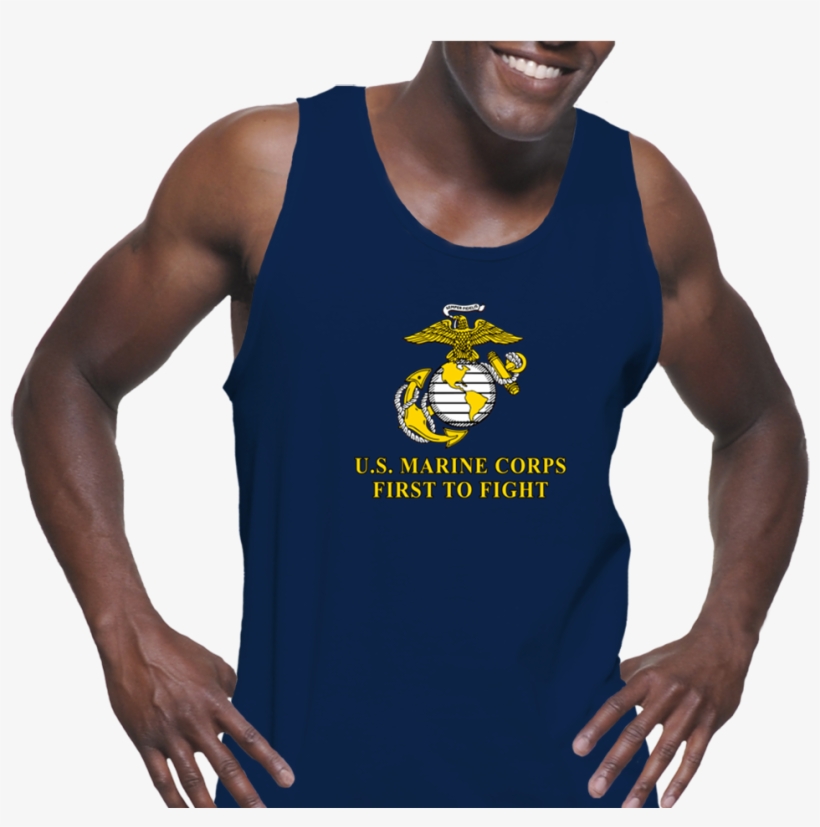 Gildan G220 Tank Top With Marine Corps Symbol 2 Merchant - Gym Tank Top Design, transparent png #8076923