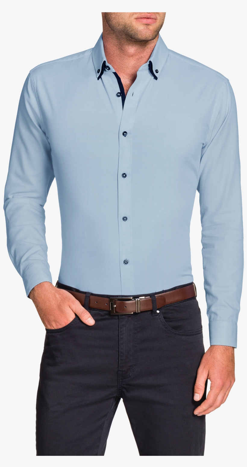 Sky Westworld Slim Textured Shirt - Formal Wear, transparent png #8077020