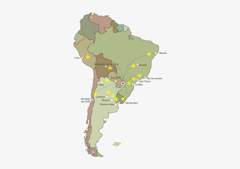 National Route 12 , National Route 7 (paraguay), National - Map Of South America, transparent png #8079420