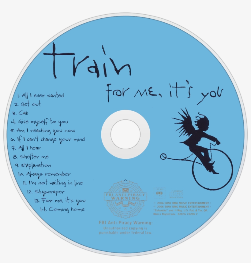 Train For Me, It's You Cd Disc Image - Train A Girl A Bottle A Boat Cd, transparent png #8079423