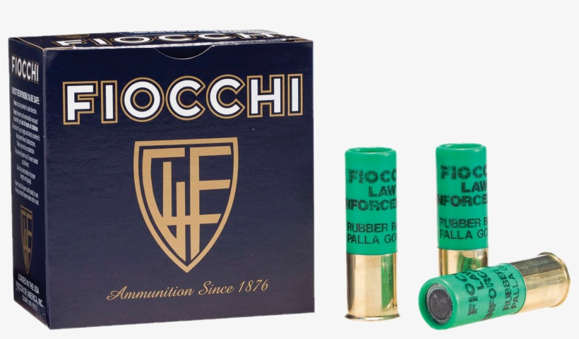 Fiocchi 12lebat Rubber Baton 12 Gauge - 20 Gauge Shotgun Shells, transparent png #8080625
