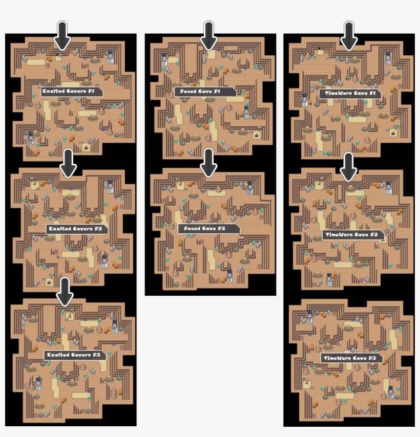 Pokemon Leaf Green Lost Cave Map Zoshwiki Co - Pokemon Lost Cave Map, transparent png #8082640