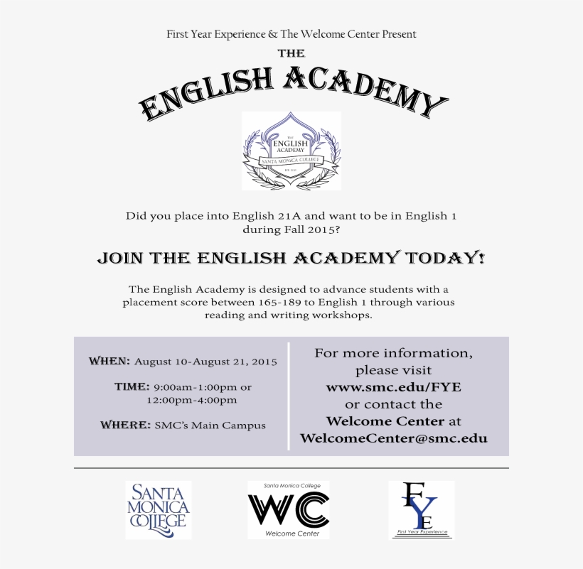 English Academy Flyer - Document, transparent png #8083634