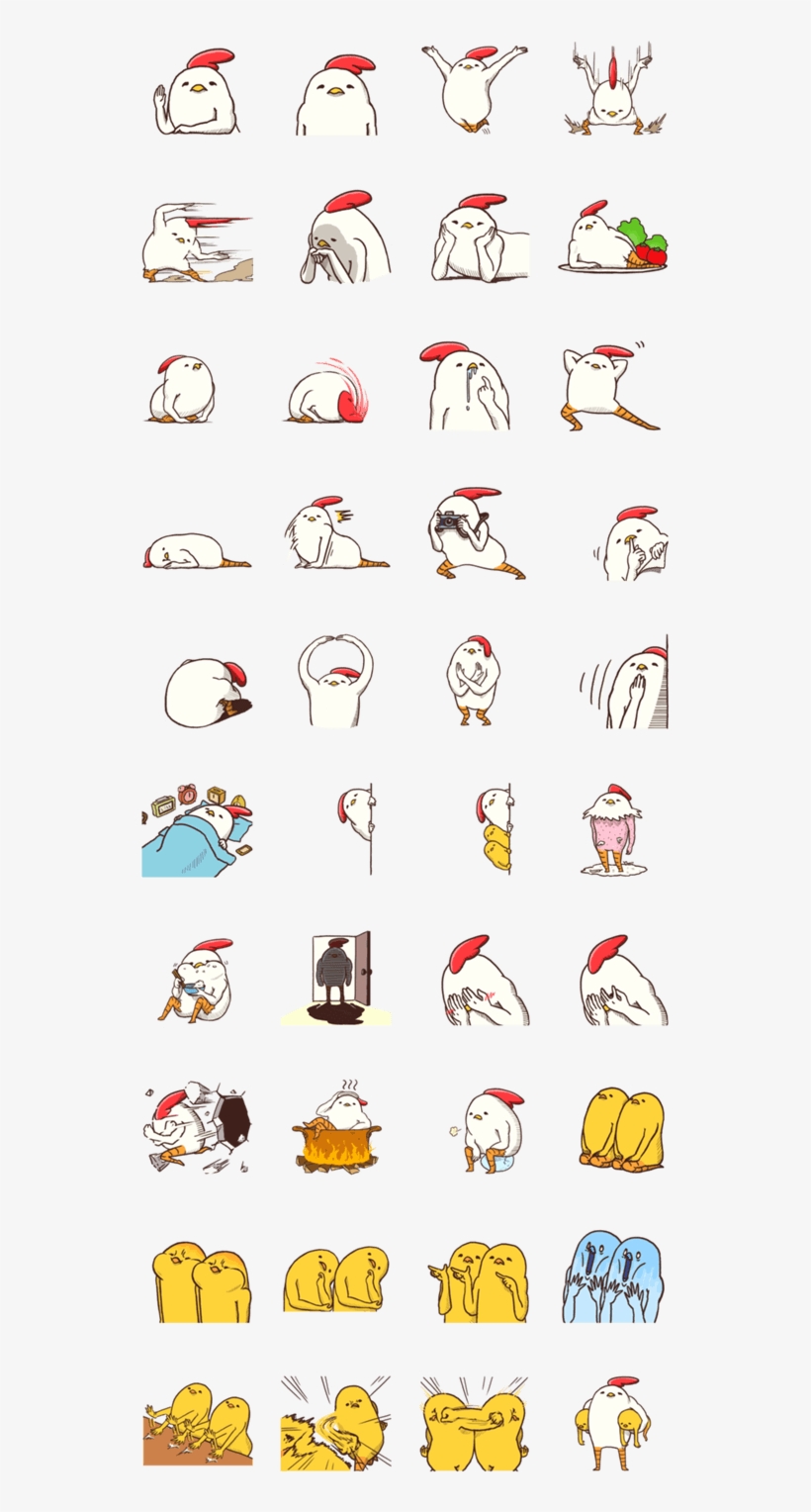 Nobe Tto Life Of Chicken And Chicks Chicken Tattoo, - キモ かわ Line スタンプ, transparent png #8084234