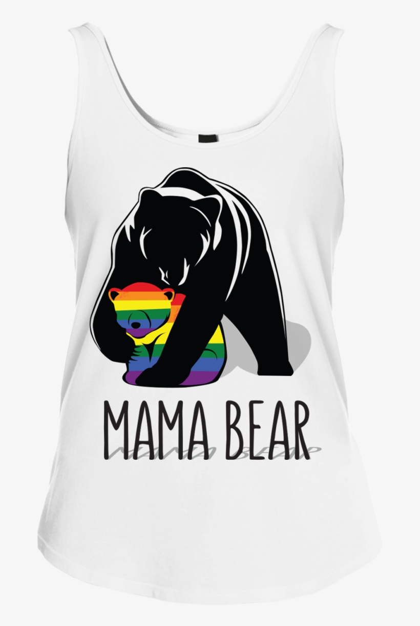 Mama Bear Lgbtq Threads Junior Fit Cotton Tank Top - Bear, transparent png #8086178