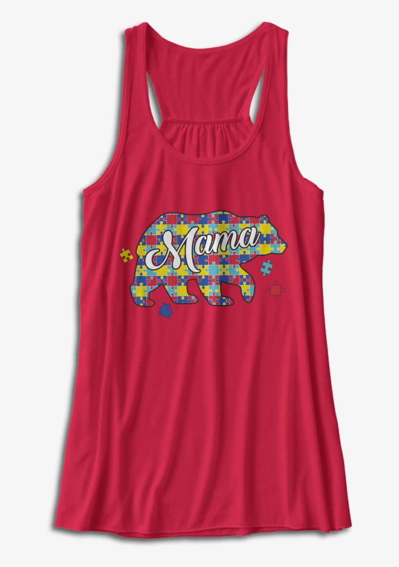 Autism Mama Bear - T-shirt, transparent png #8086319