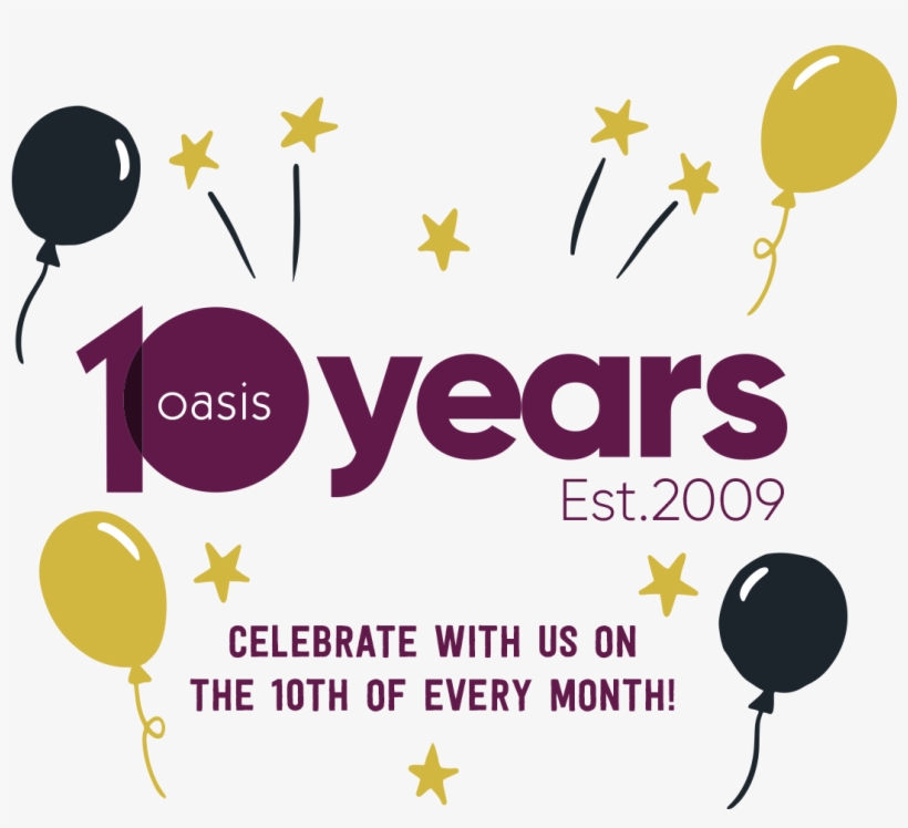 10 Years Oasis Celebrations - Sears, transparent png #8086596