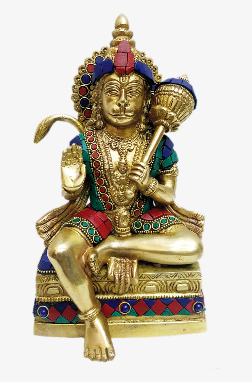 Suryaputra Hanuman The Protector Turquoise Stone Work - Statue, transparent png #8088830