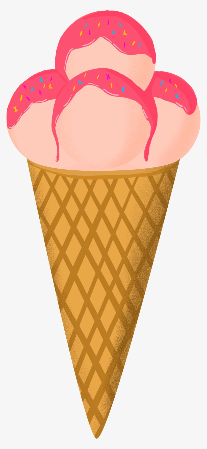 Ice Cream Food Decorative Elements Png And Psd - Ice Cream Cone, transparent png #8089246