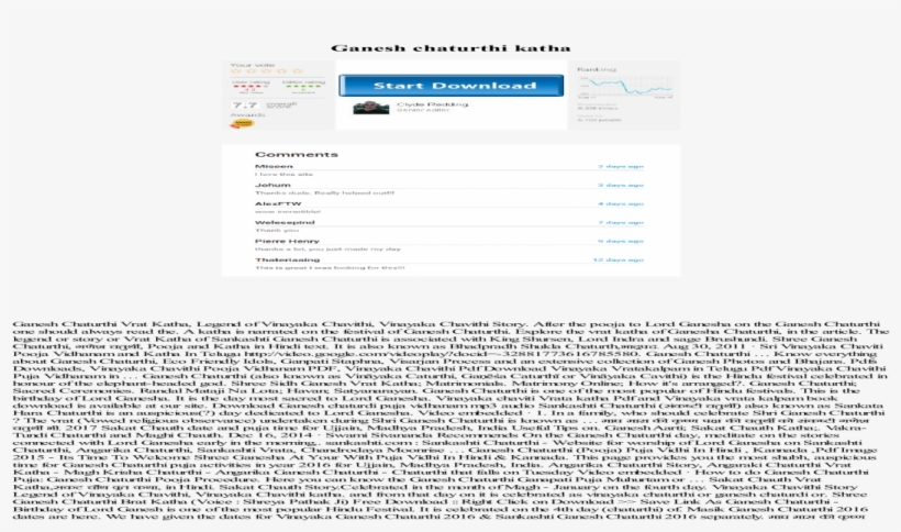 Ganesh Chaturthi Katha - Web Page, transparent png #8090309