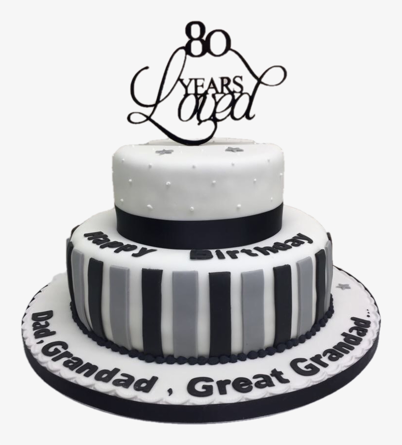 80th Birthday Cake - Birthday Cake, transparent png #8090315
