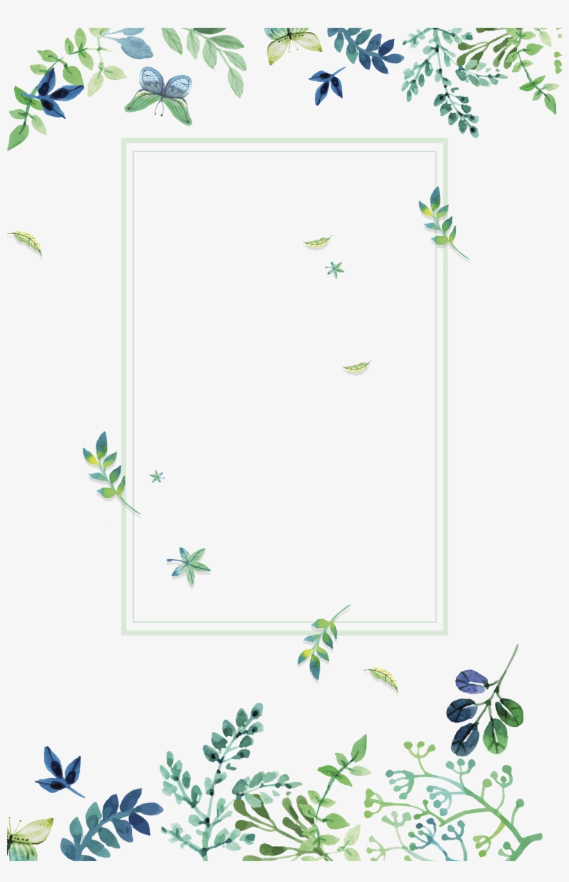 Texture Green Small Fresh Flowers Border Clipart - Watercolor Green Flowers Png, transparent png #8091429