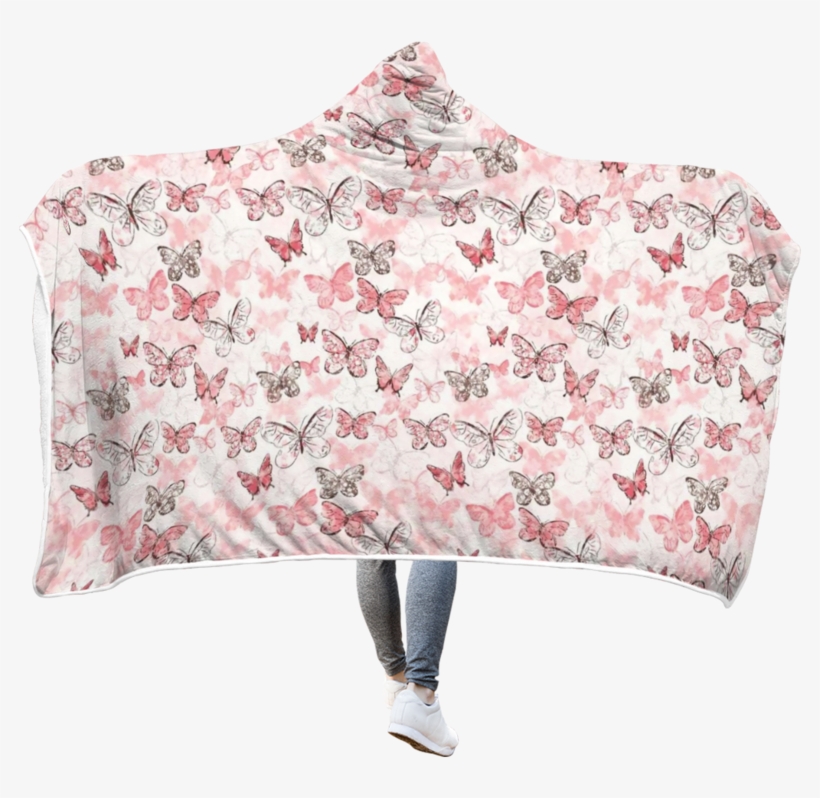 3d Butterfly Full-print Hooded Blanket - Green Design Paper Printable, transparent png #8091639