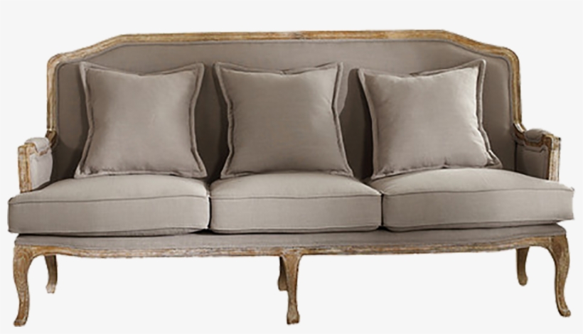 Louis Beige Linen Sofa, transparent png #8091899