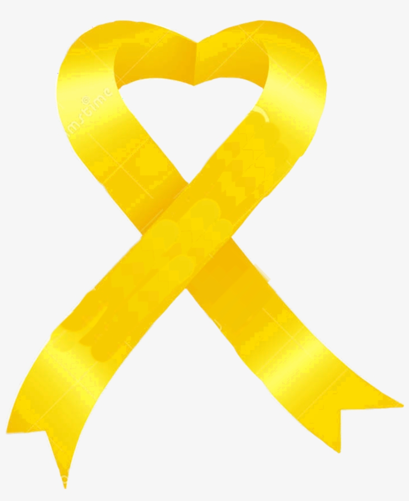Yellow Endometriosis Ribbion Yellowribbion Awareness - Heart, transparent png #8093321