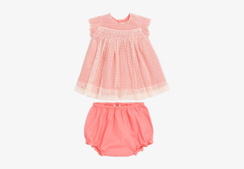 Maruska Baby Girls' Dress Blush Pink - Lace, transparent png #8093612