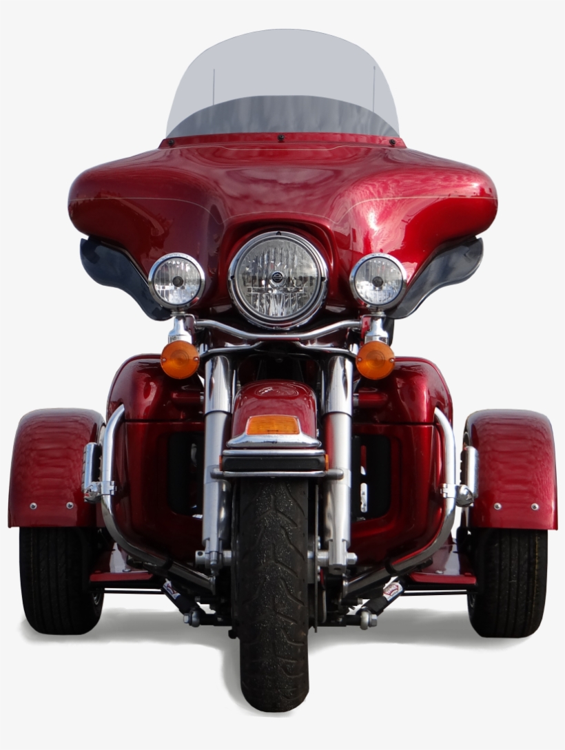 H-d Dresser Ptm Red Front View With Shadow - Trike Harley Front View, transparent png #8094082
