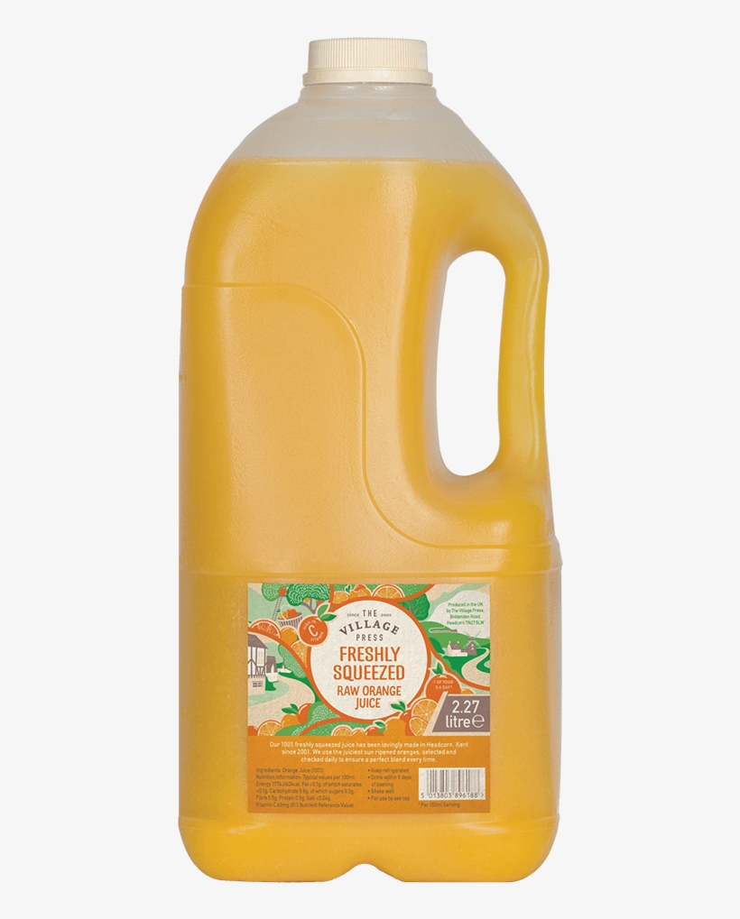 Freshly Squeezed Raw Orange Juice - Plastic Bottle, transparent png #8095379