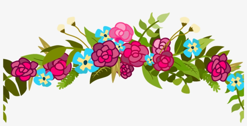 Pin Top Border - Clip Art Flower Border Top, transparent png #8096453