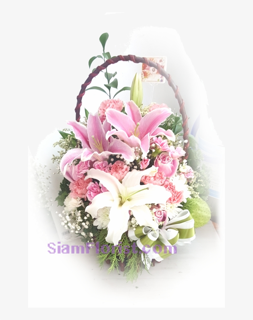 1149 Basket Of Flowers - Bouquet, transparent png #8098273