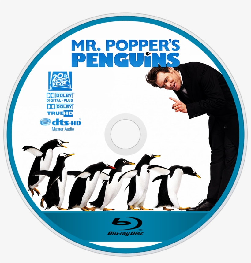 Popper's Penguins Bluray Disc Image - Mr Popper's Penguins Poster, transparent png #8099040