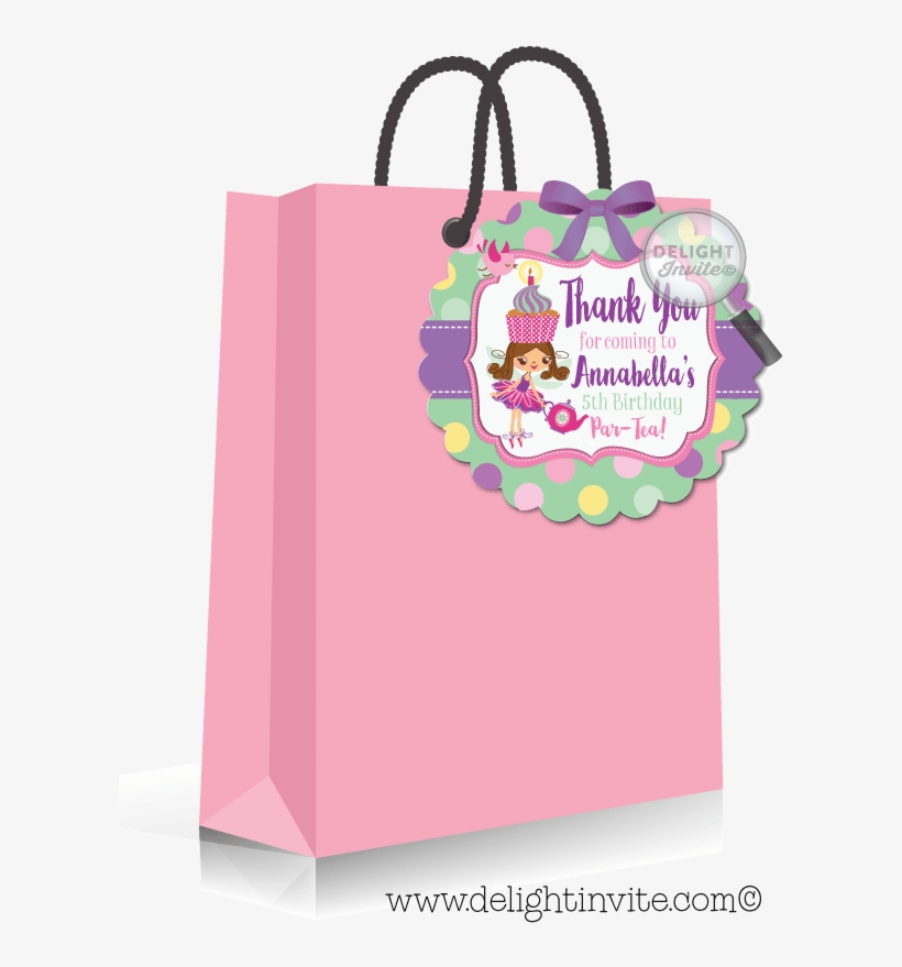 Fairy Tea Party Favor Tags - 40th Birthday Black Thank You Tag, transparent png #810054
