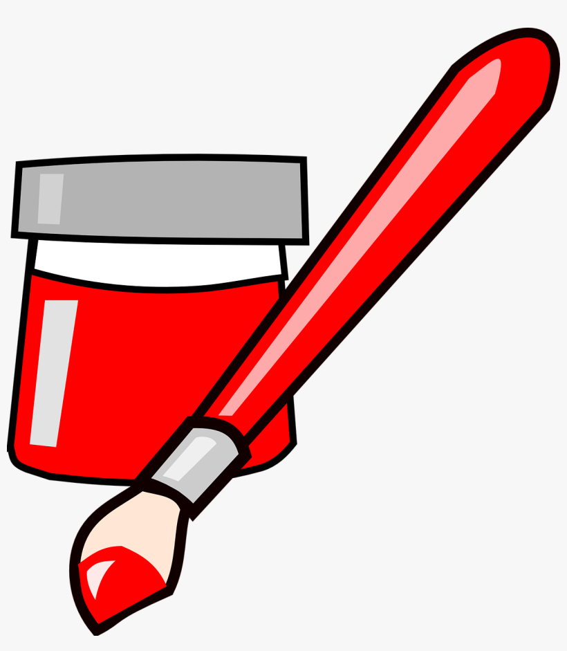 Paint Brush Clipart Red - Paint Brush Clip Art, transparent png #810124