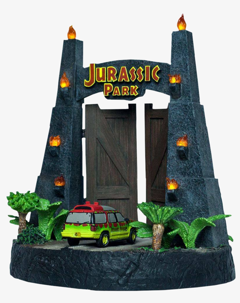 Jurassic - Jurassic Park Gate Diorama, transparent png #810323