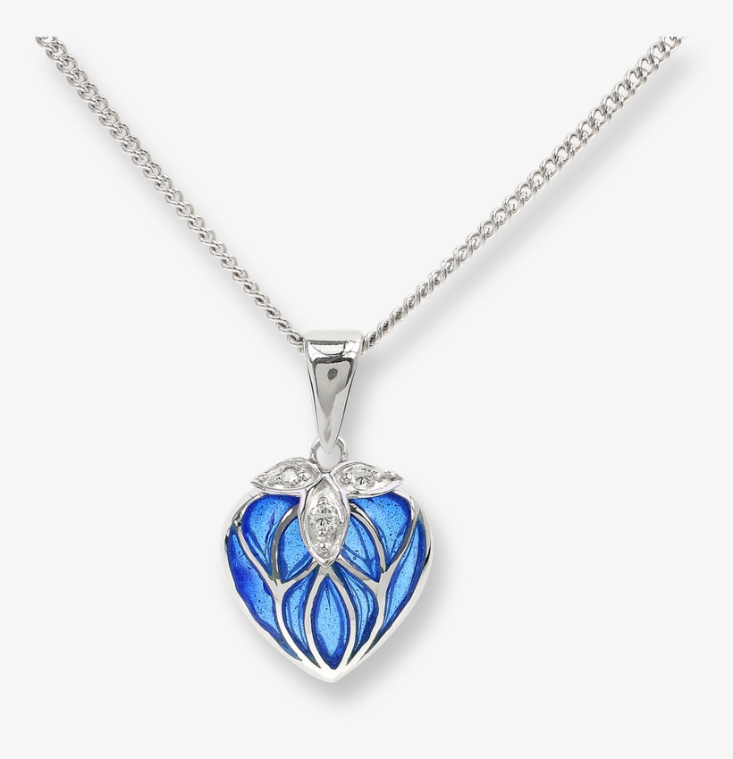 Nicole Barr Designs Sterling Silver Heart Necklace-blue - Silver Necklace With Blue Locket, transparent png #810948