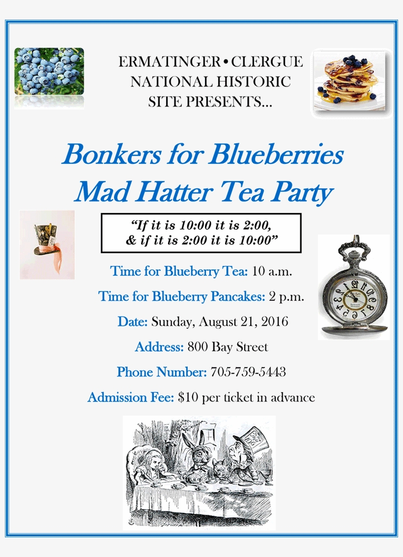 Bonkers For Blueberries - Alice In Wonderland Tea Party, transparent png #810977
