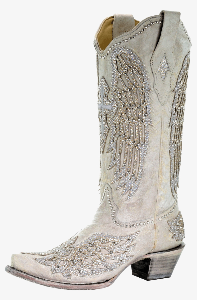 Corral Winged Cross Boots White, transparent png #811201