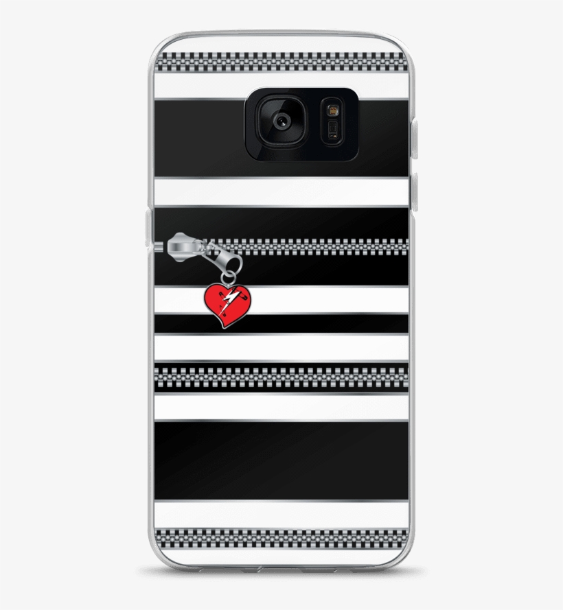 Punk Stripes Zipper Heart Lightning Bolt Samsung Case - Smartphone, transparent png #811505