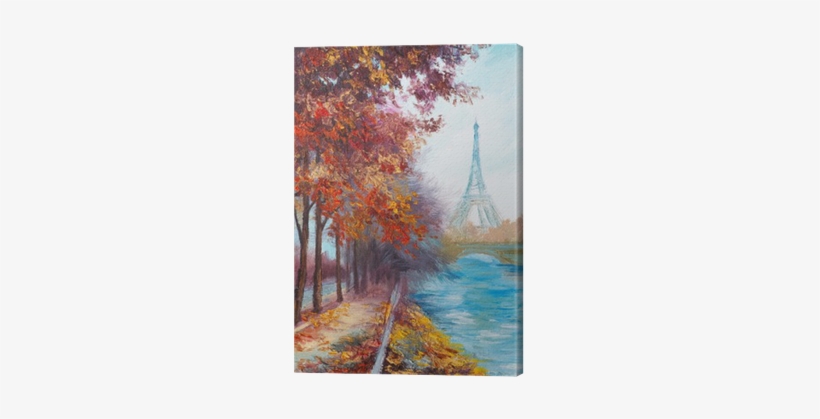 Oil Painting Of Eiffel Tower, France, Autumn Landscape - Watercolor Painting, transparent png #811937